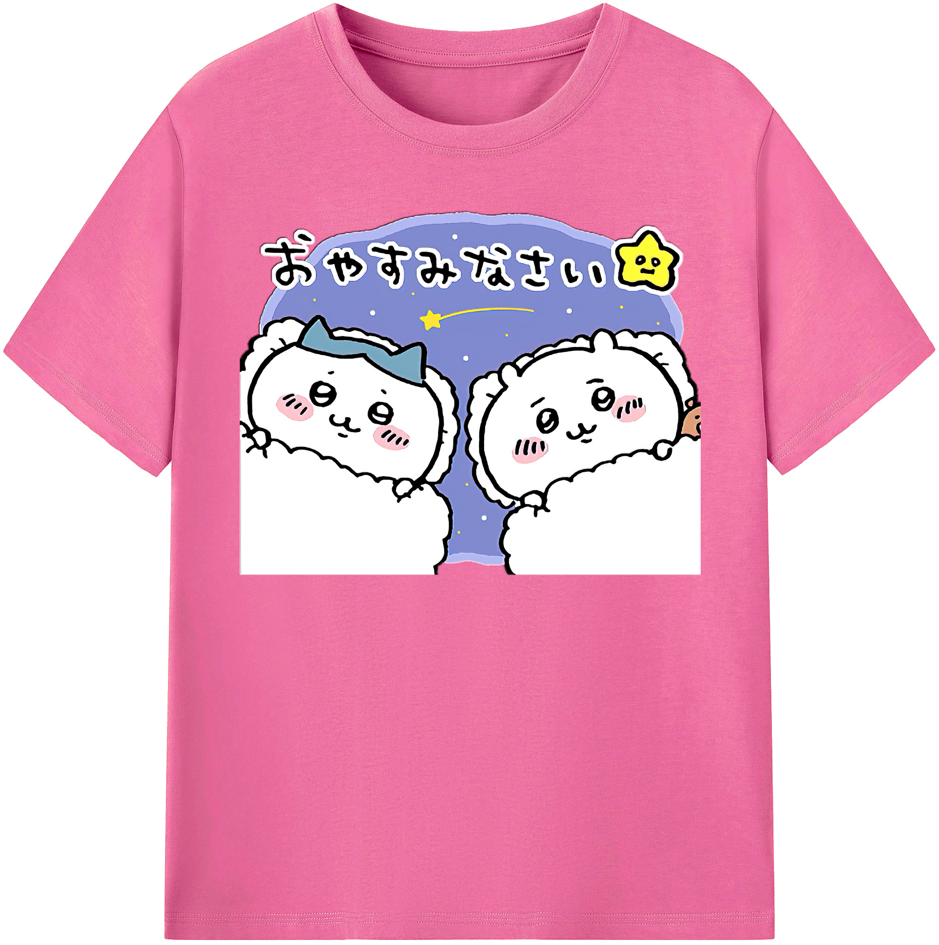 （画像用） ちいかわ ハチワレ Chii-kawa hachiware レディースカジュアルプリントTシャツ（綿100％）